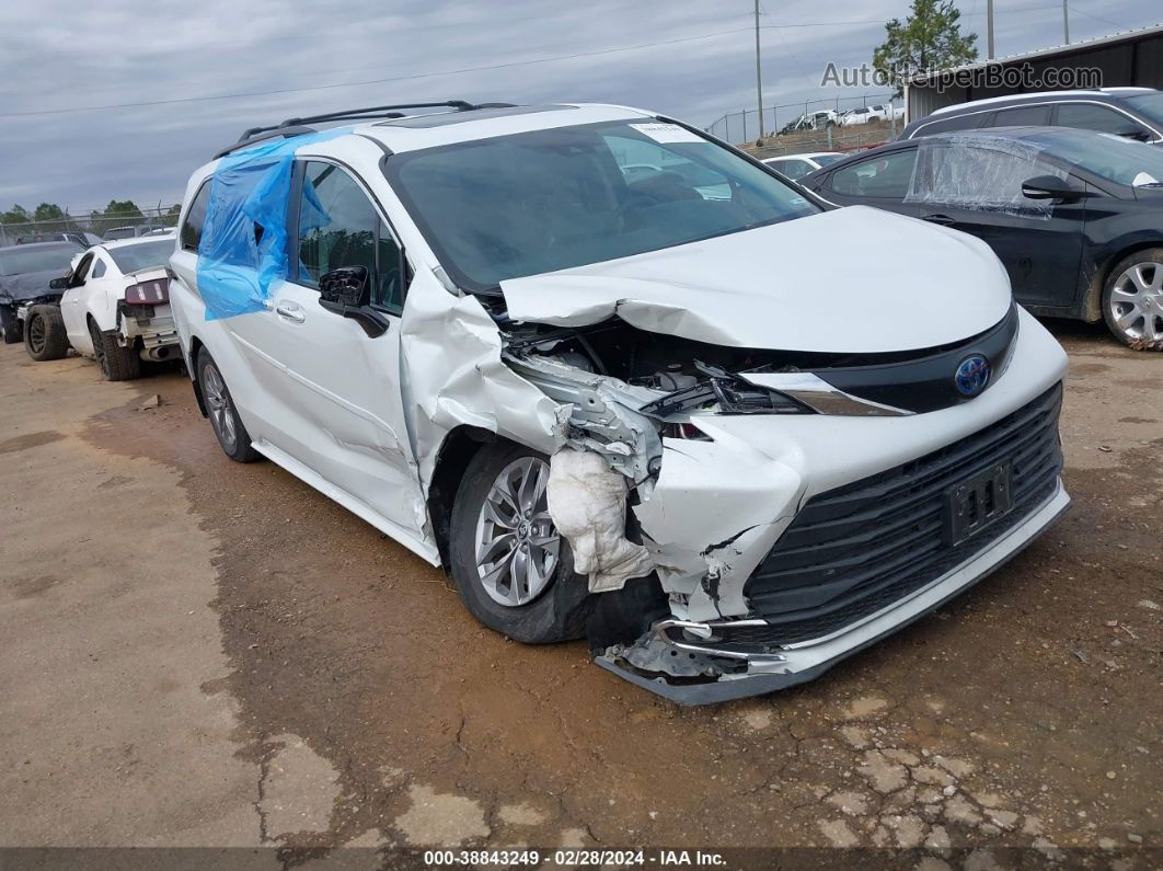 2022 Toyota Sienna Xle White vin: 5TDYRKEC2NS116201