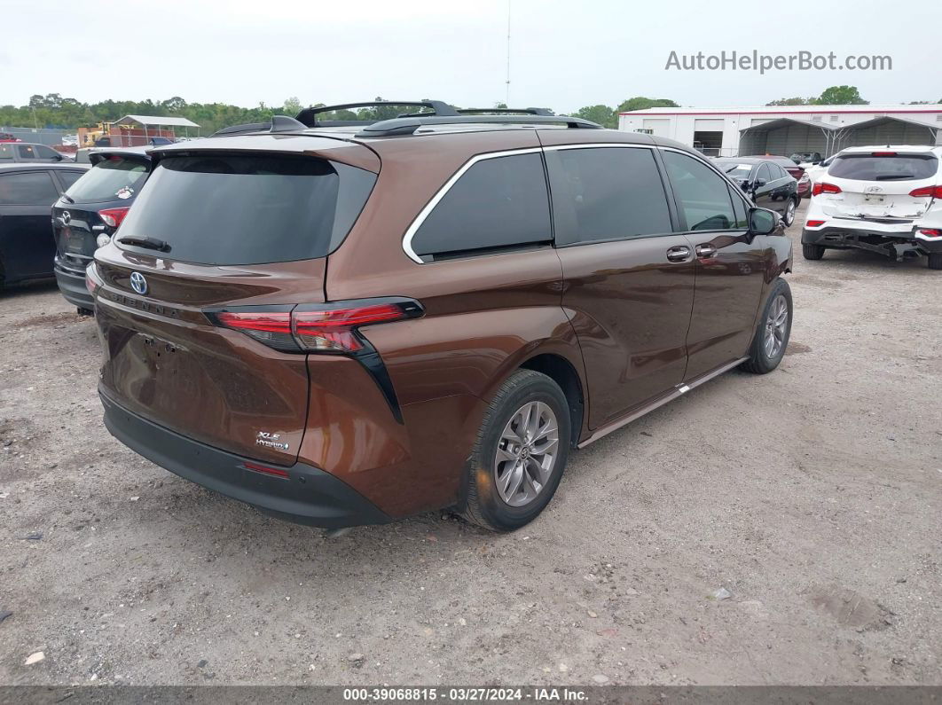 2022 Toyota Sienna Xle Brown vin: 5TDYRKEC3NS114991