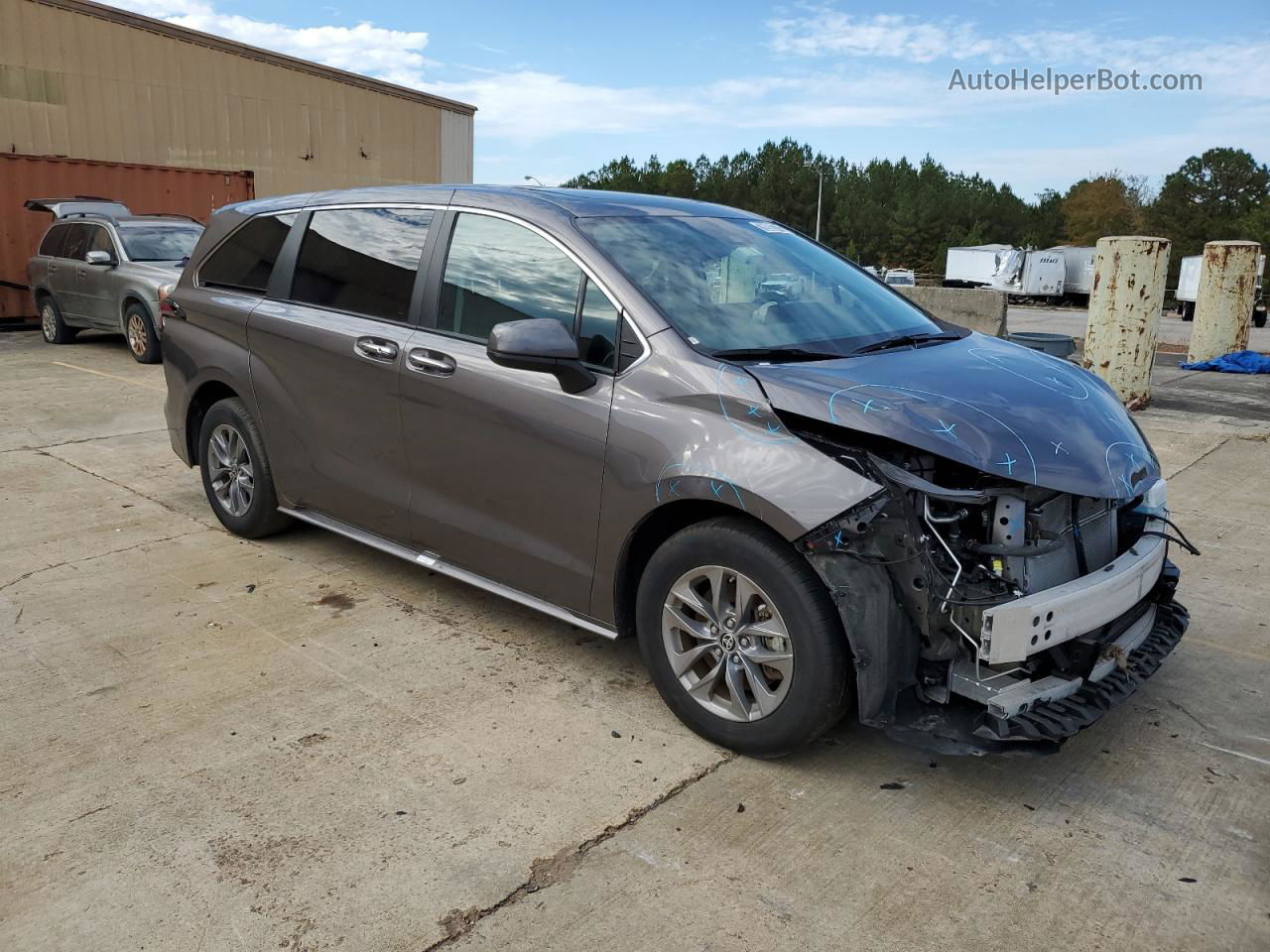 2022 Toyota Sienna Xle Gray vin: 5TDYRKEC4NS130097