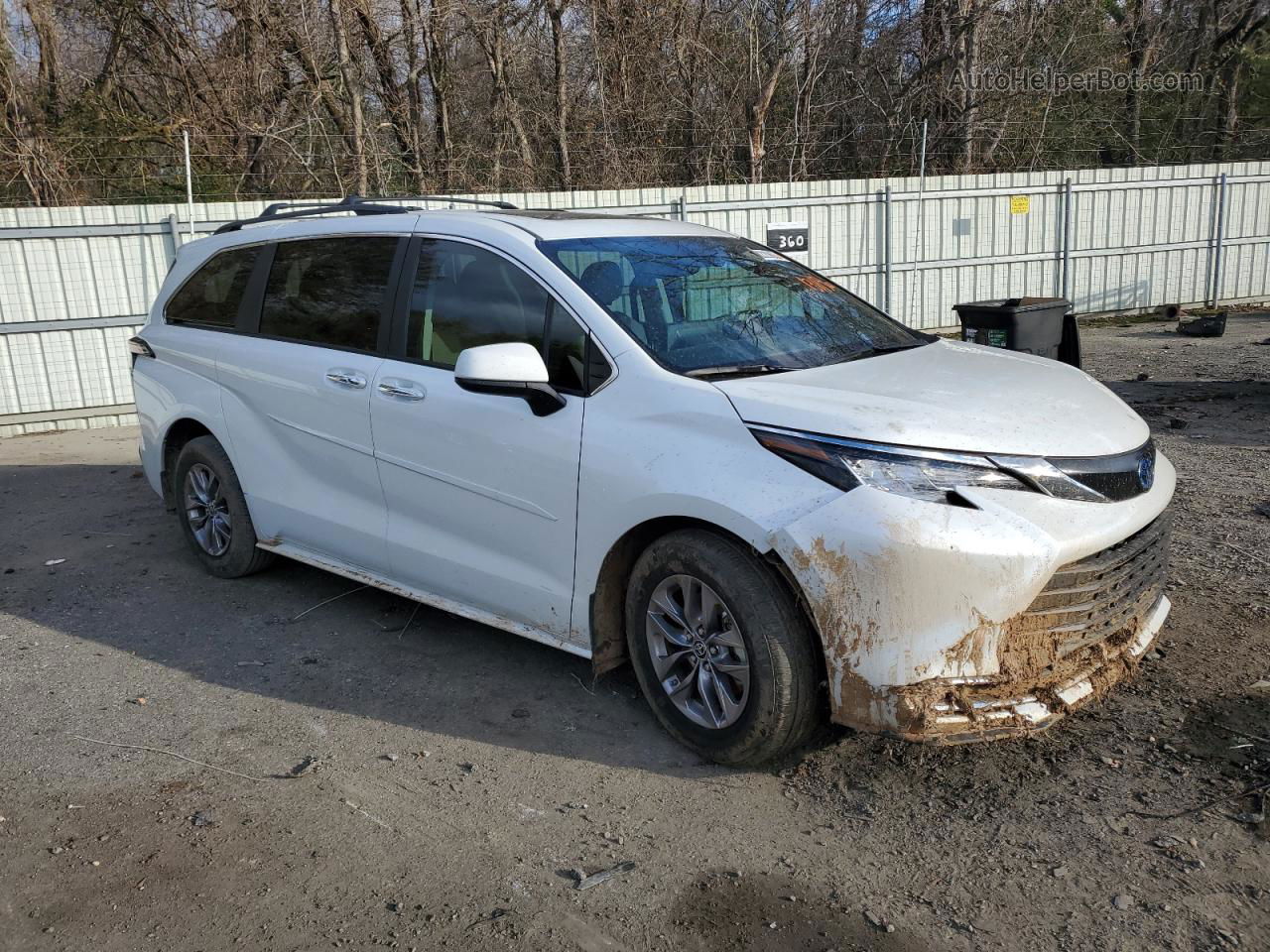 2022 Toyota Sienna Xle Белый vin: 5TDYRKEC4NS131136