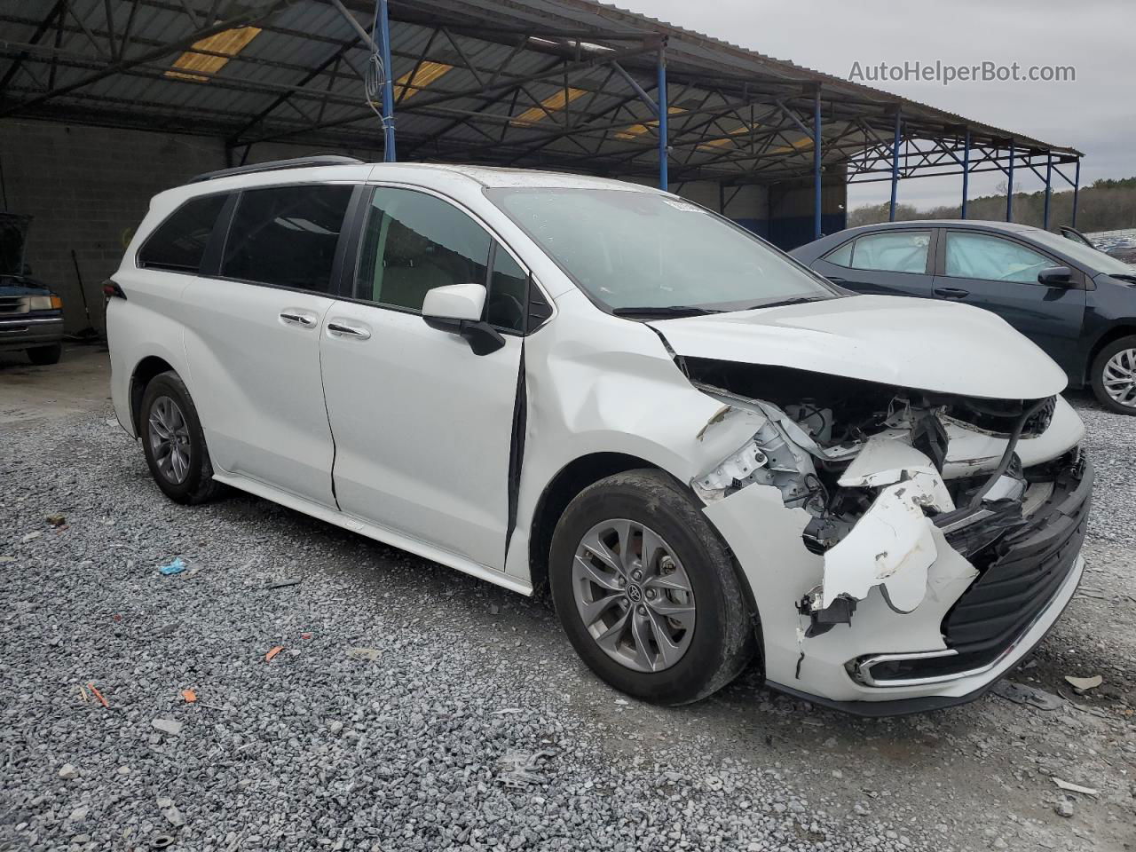 2022 Toyota Sienna Xle White vin: 5TDYRKEC6NS078293