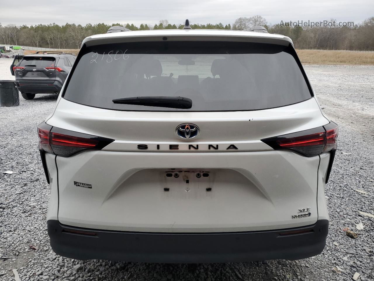 2022 Toyota Sienna Xle White vin: 5TDYRKEC6NS078293