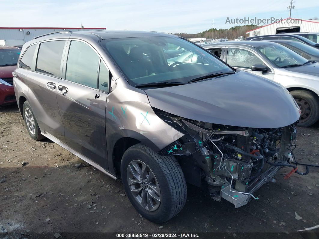 2022 Toyota Sienna Xle Gray vin: 5TDYRKEC7NS108675