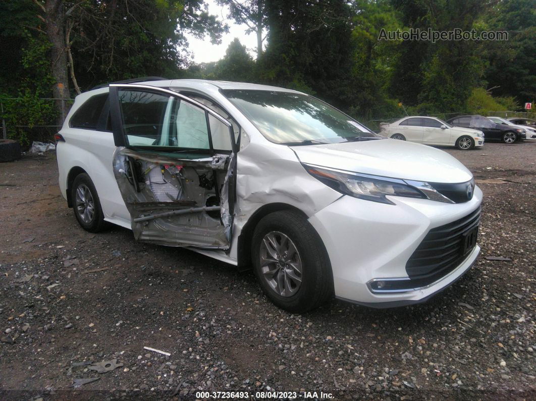 2022 Toyota Sienna Xle White vin: 5TDYRKEC8NS087979