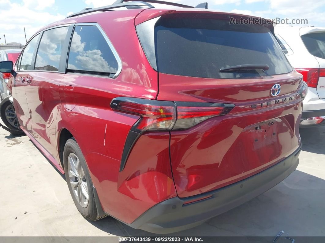 2022 Toyota Sienna Xle Красный vin: 5TDYRKEC8NS093894