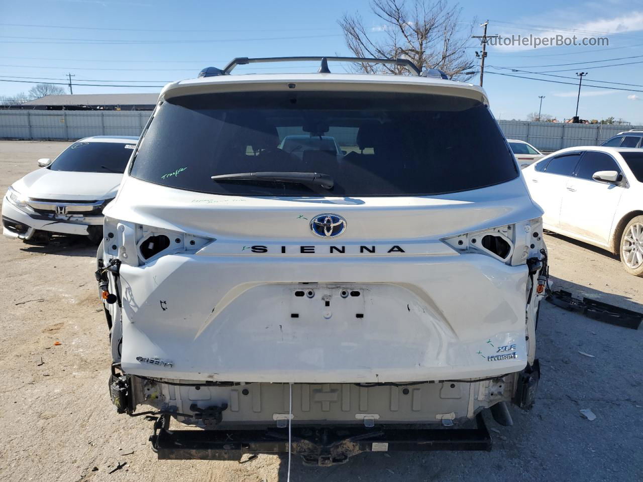 2022 Toyota Sienna Xle White vin: 5TDYRKEC9NS078952