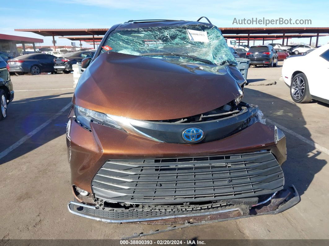 2022 Toyota Sienna Xle Brown vin: 5TDYRKEC9NS088042