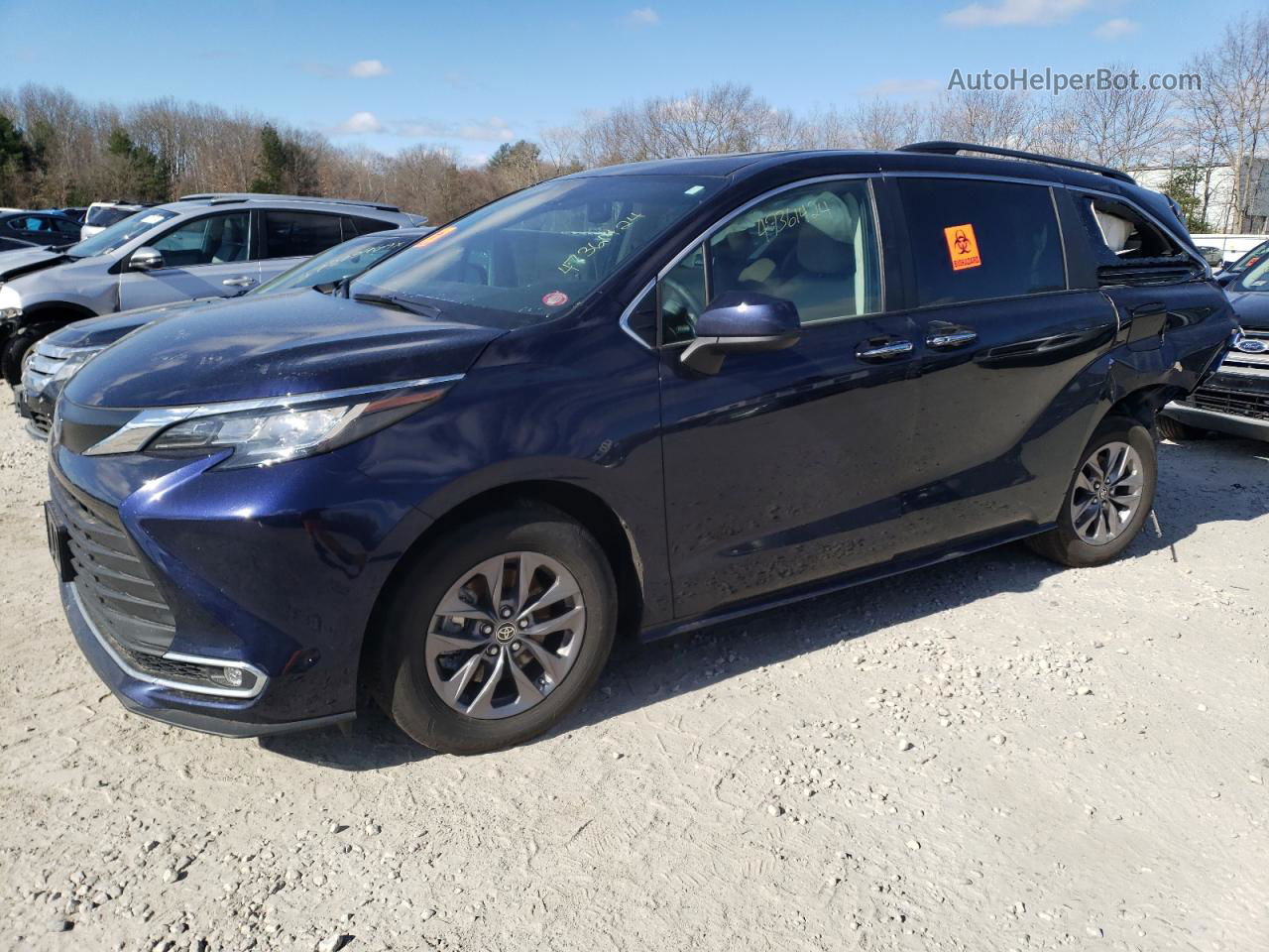 2022 Toyota Sienna Xle Blue vin: 5TDYSKFC7NS045774