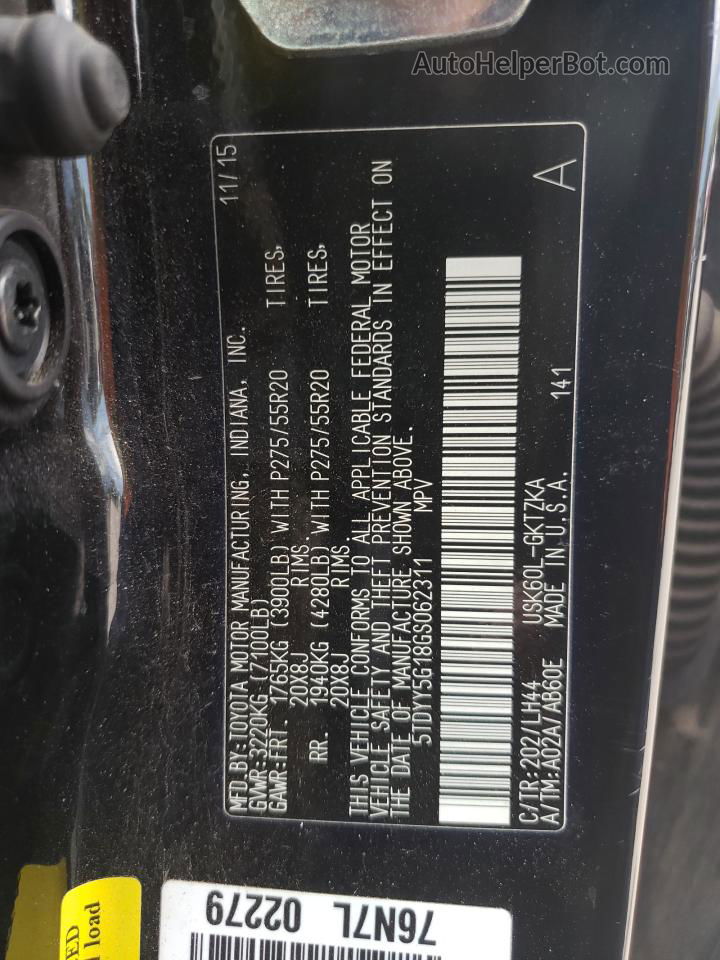 2016 Toyota Sequoia Platinum Black vin: 5TDYY5G18GS062311