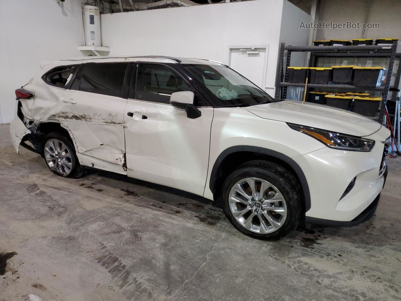 2021 Toyota Highlander Limited White vin: 5TDYZRAH4MS065986