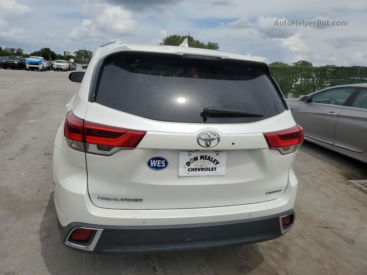 2019 Toyota Highlander Limited Белый vin: 5TDYZRFH4KS337023