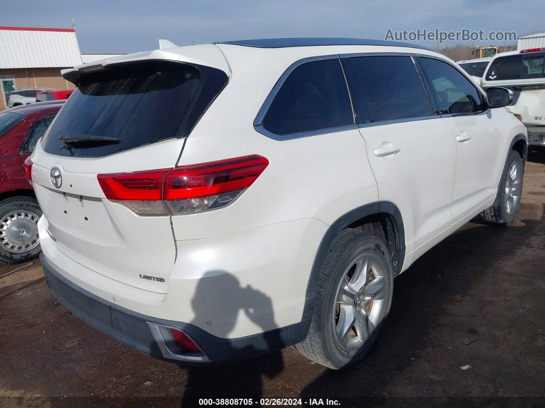 2019 Toyota Highlander Limited White vin: 5TDYZRFH5KS328279