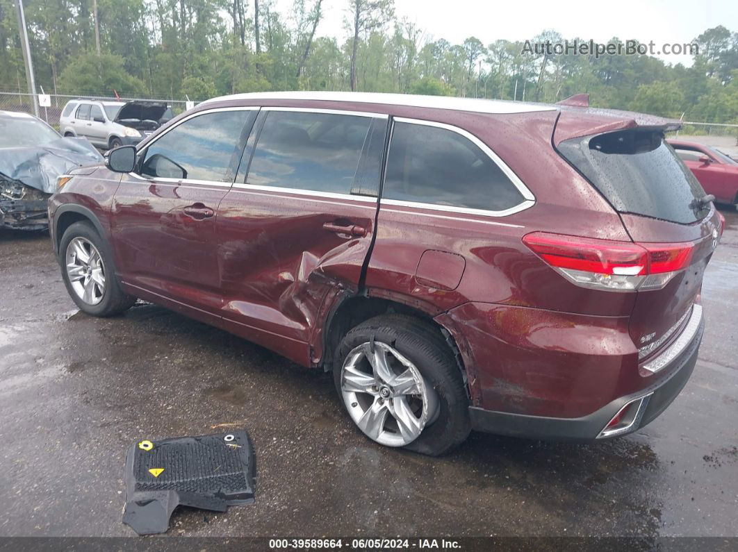 2019 Toyota Highlander Limited Red vin: 5TDYZRFH5KS342280