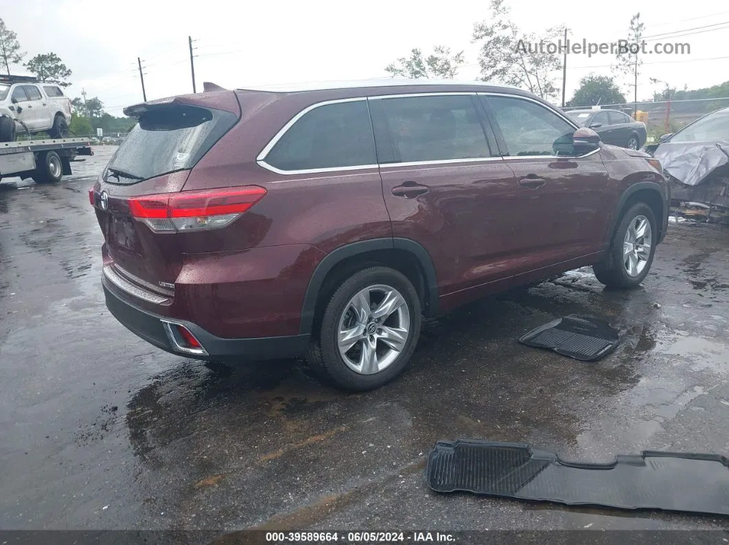 2019 Toyota Highlander Limited Red vin: 5TDYZRFH5KS342280