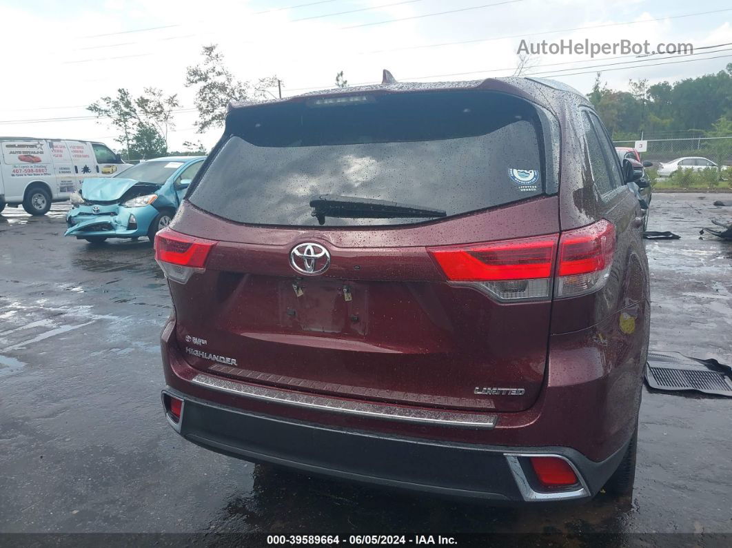 2019 Toyota Highlander Limited Red vin: 5TDYZRFH5KS342280