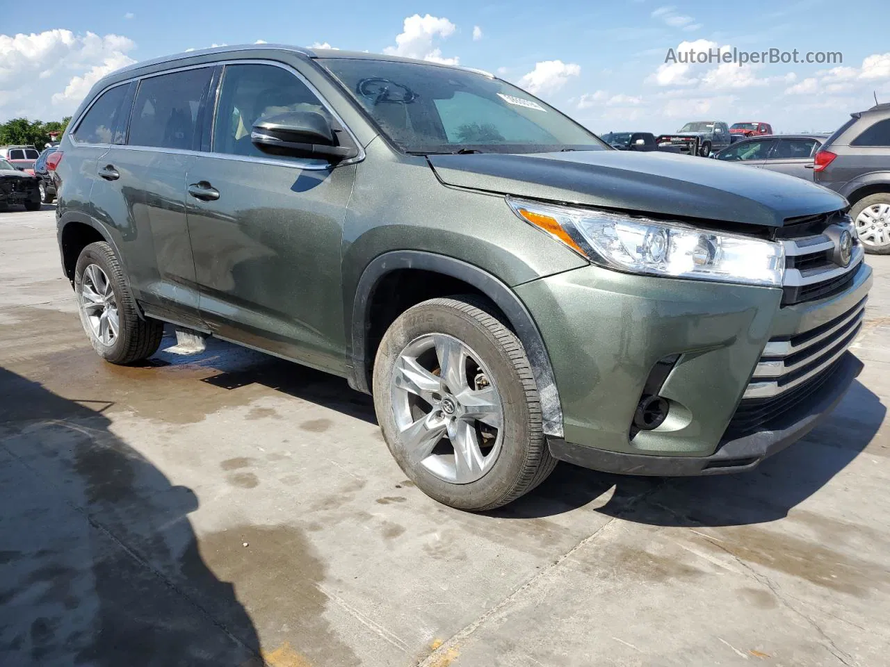 2019 Toyota Highlander Limited Зеленый vin: 5TDYZRFH7KS291221