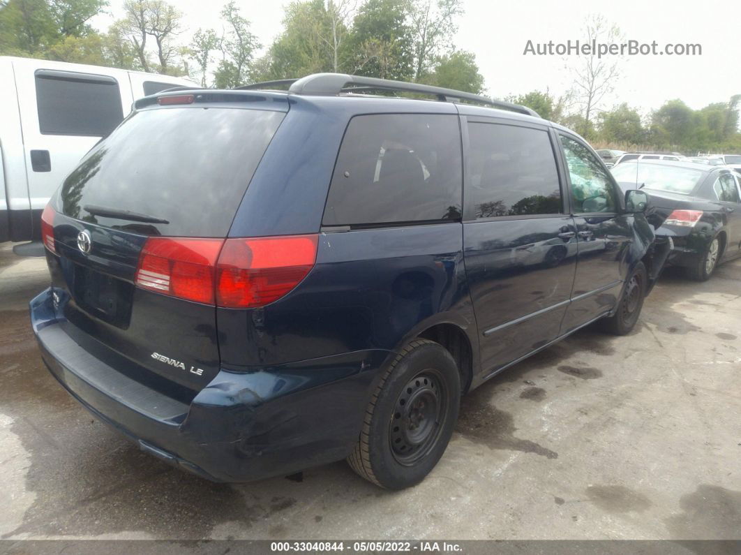 2004 Toyota Sienna Ce/le Синий vin: 5TDZA23C04S117196