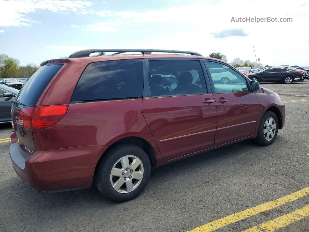 2004 Toyota Sienna Ce Темно-бордовый vin: 5TDZA23C14S207019