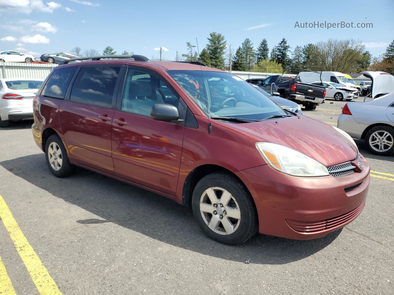 2004 Toyota Sienna Ce Maroon vin: 5TDZA23C14S207019