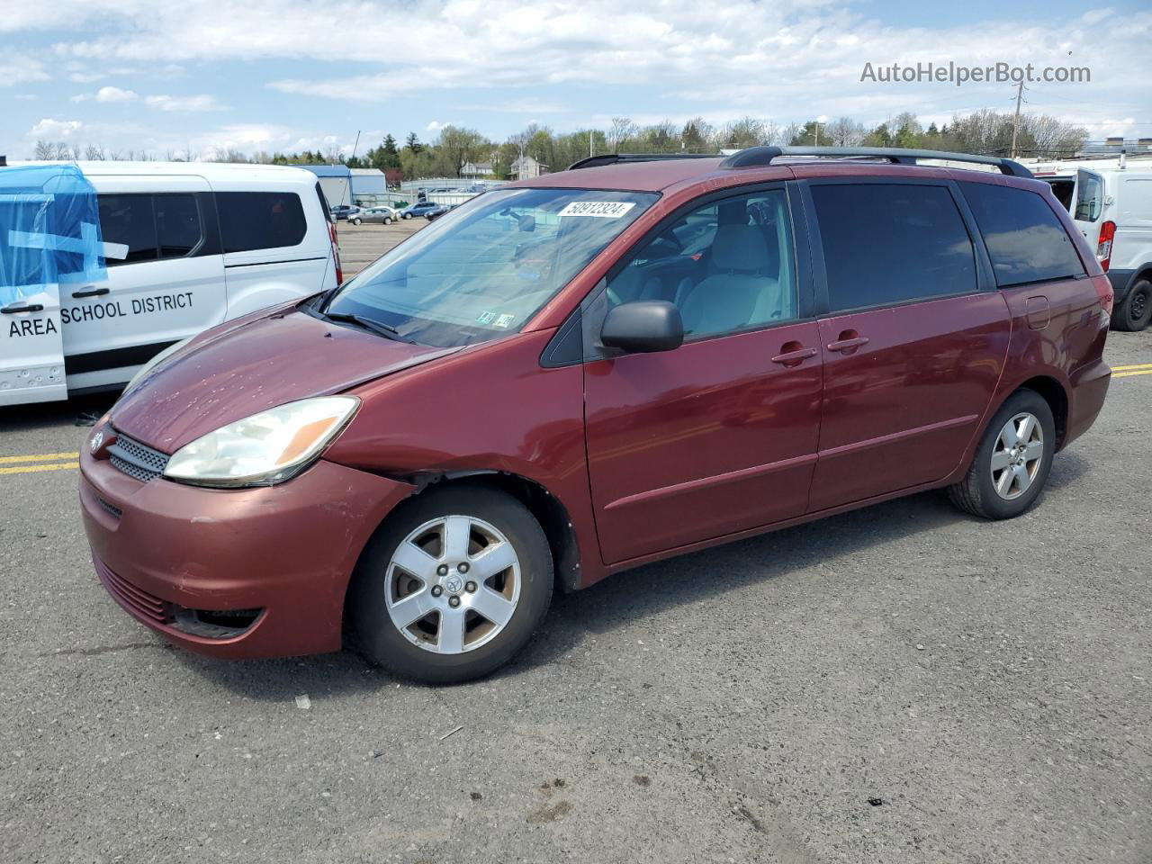 2004 Toyota Sienna Ce Темно-бордовый vin: 5TDZA23C14S207019