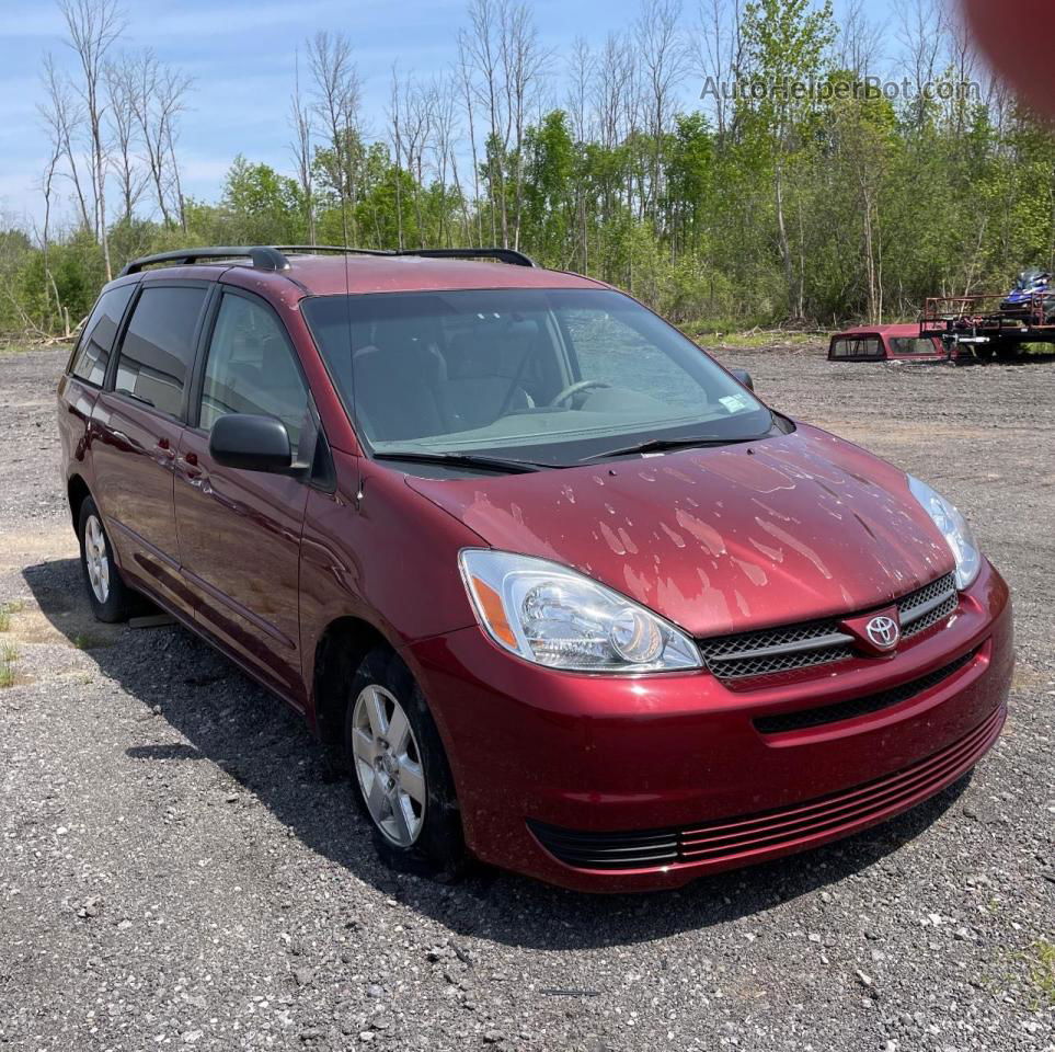 2005 Toyota Sienna Ce Red vin: 5TDZA23C15S357701