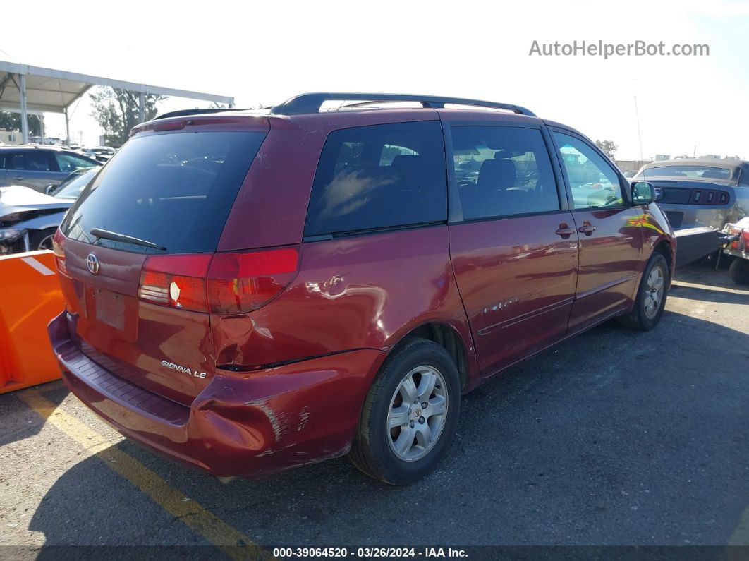 2004 Toyota Sienna Le Красный vin: 5TDZA23C54S140344