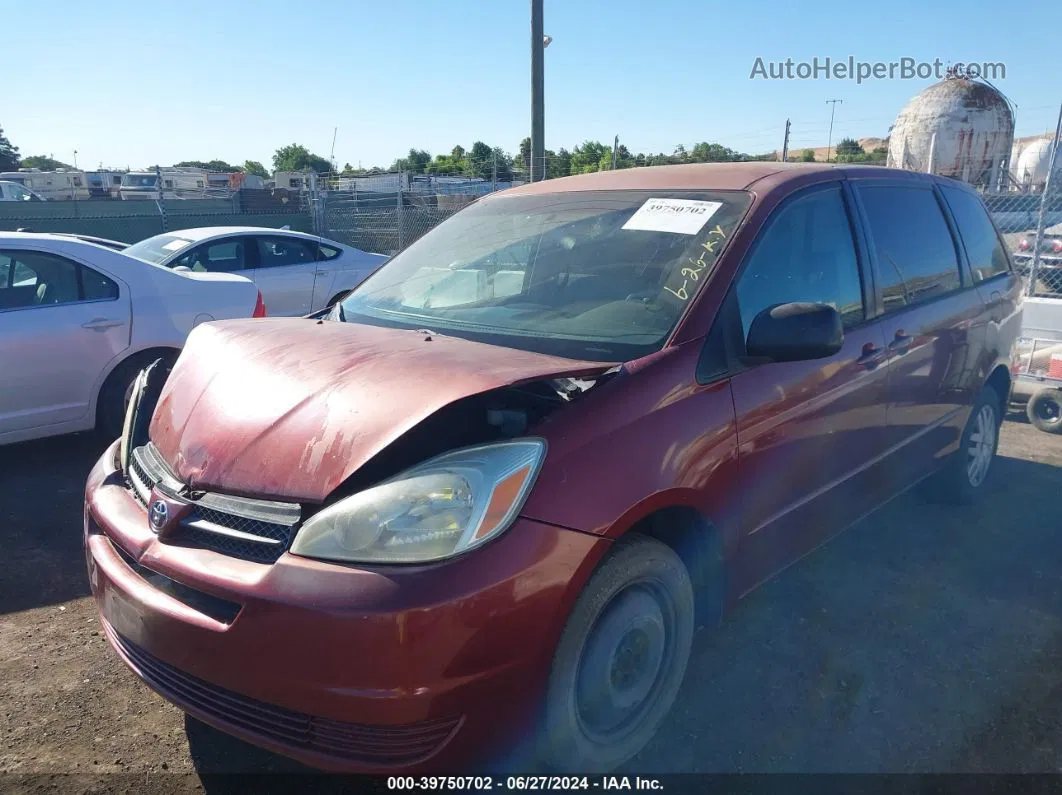 2005 Toyota Sienna Le Бордовый vin: 5TDZA23C85S371501