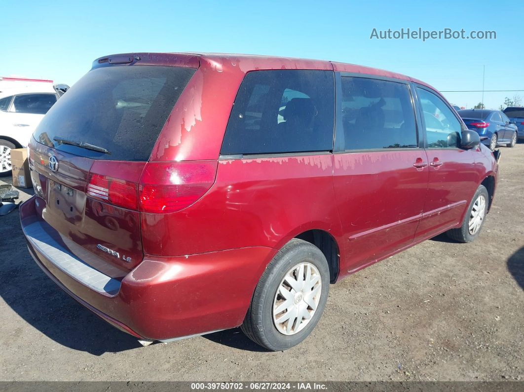 2005 Toyota Sienna Le Бордовый vin: 5TDZA23C85S371501