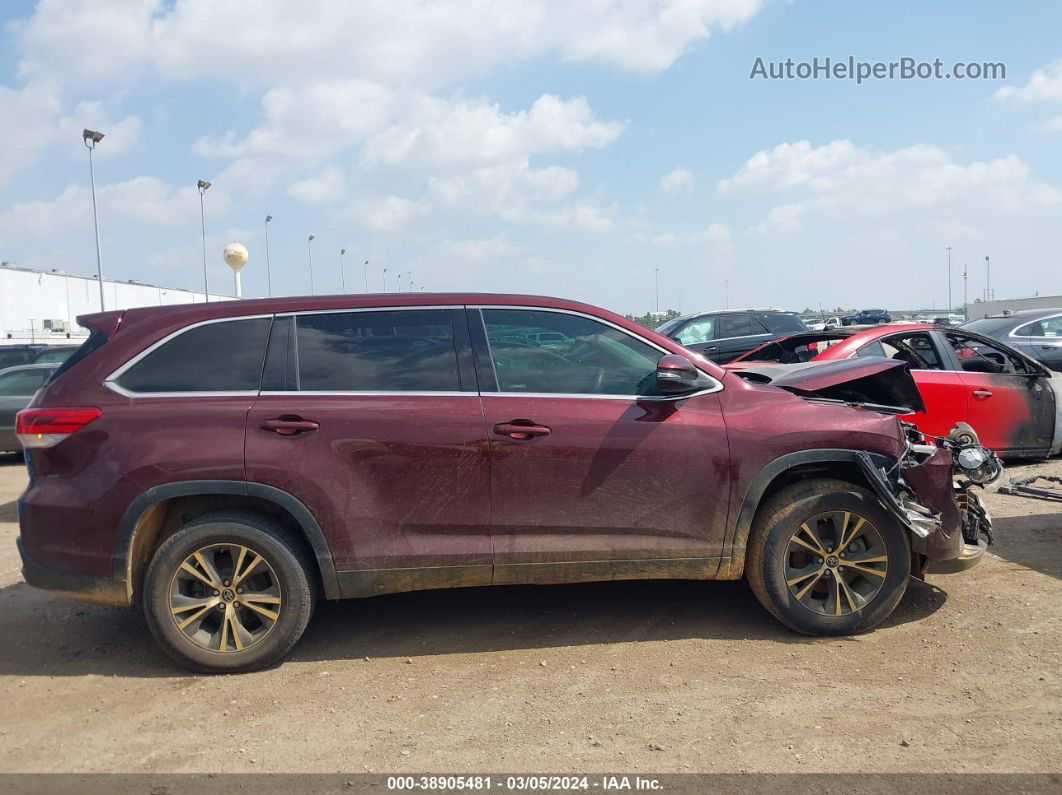 2019 Toyota Highlander Le Burgundy vin: 5TDZARFH2KS052932