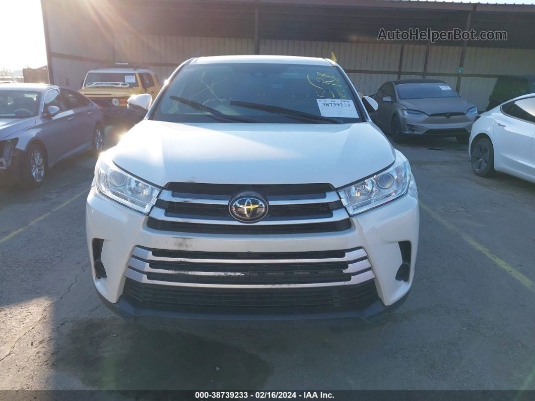 2019 Toyota Highlander Le White vin: 5TDZARFH7KS054935