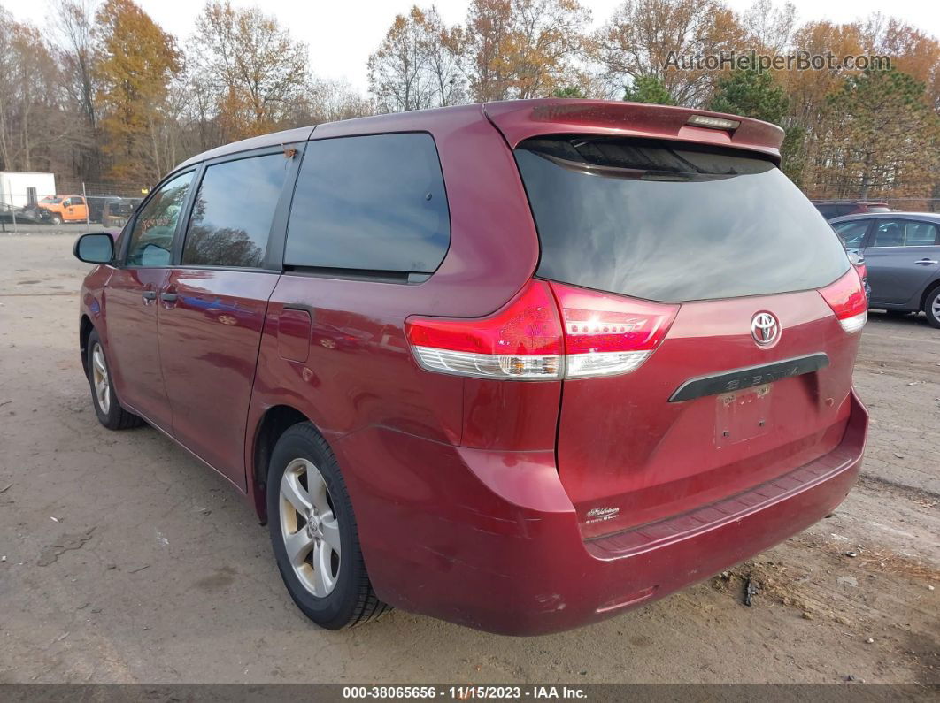 2014 Toyota Sienna L V6 7 Passenger Red vin: 5TDZK3DC1ES442247