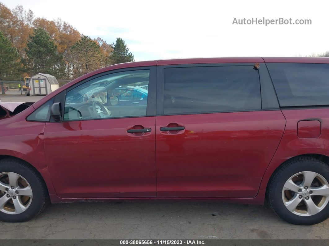 2014 Toyota Sienna L V6 7 Passenger Red vin: 5TDZK3DC1ES442247