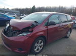 2014 Toyota Sienna L V6 7 Passenger Red vin: 5TDZK3DC1ES442247