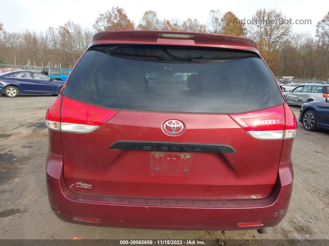 2014 Toyota Sienna L V6 7 Passenger Red vin: 5TDZK3DC1ES442247