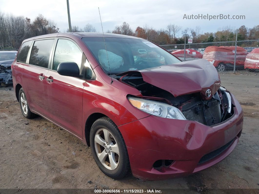 2014 Toyota Sienna L V6 7 Passenger Red vin: 5TDZK3DC1ES442247