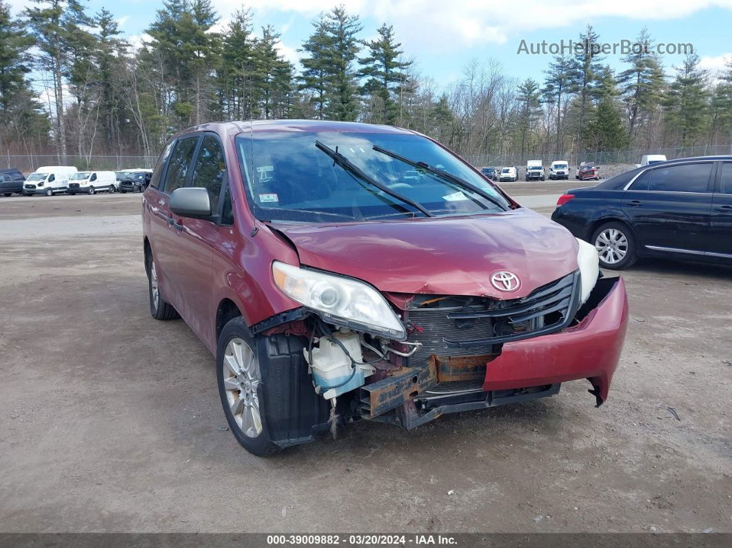 2014 Toyota Sienna L V6 7 Passenger Red vin: 5TDZK3DC5ES480726