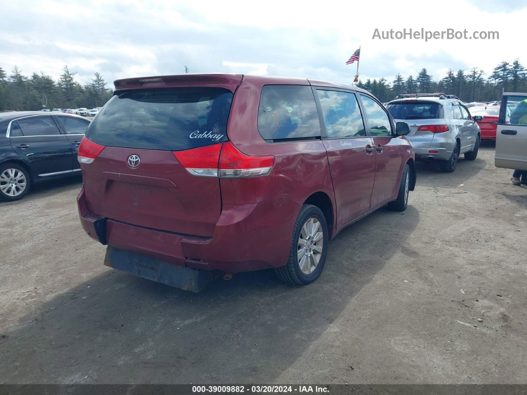 2014 Toyota Sienna L V6 7 Passenger Red vin: 5TDZK3DC5ES480726