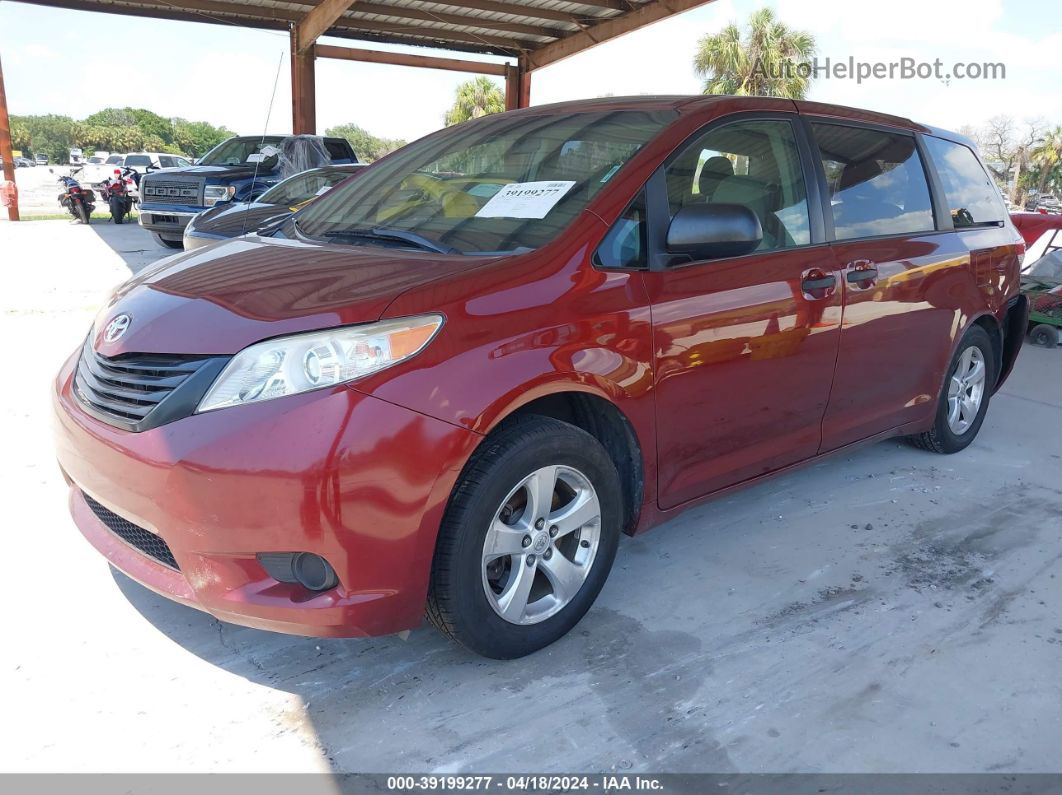 2014 Toyota Sienna L V6 7 Passenger Red vin: 5TDZK3DC5ES503745