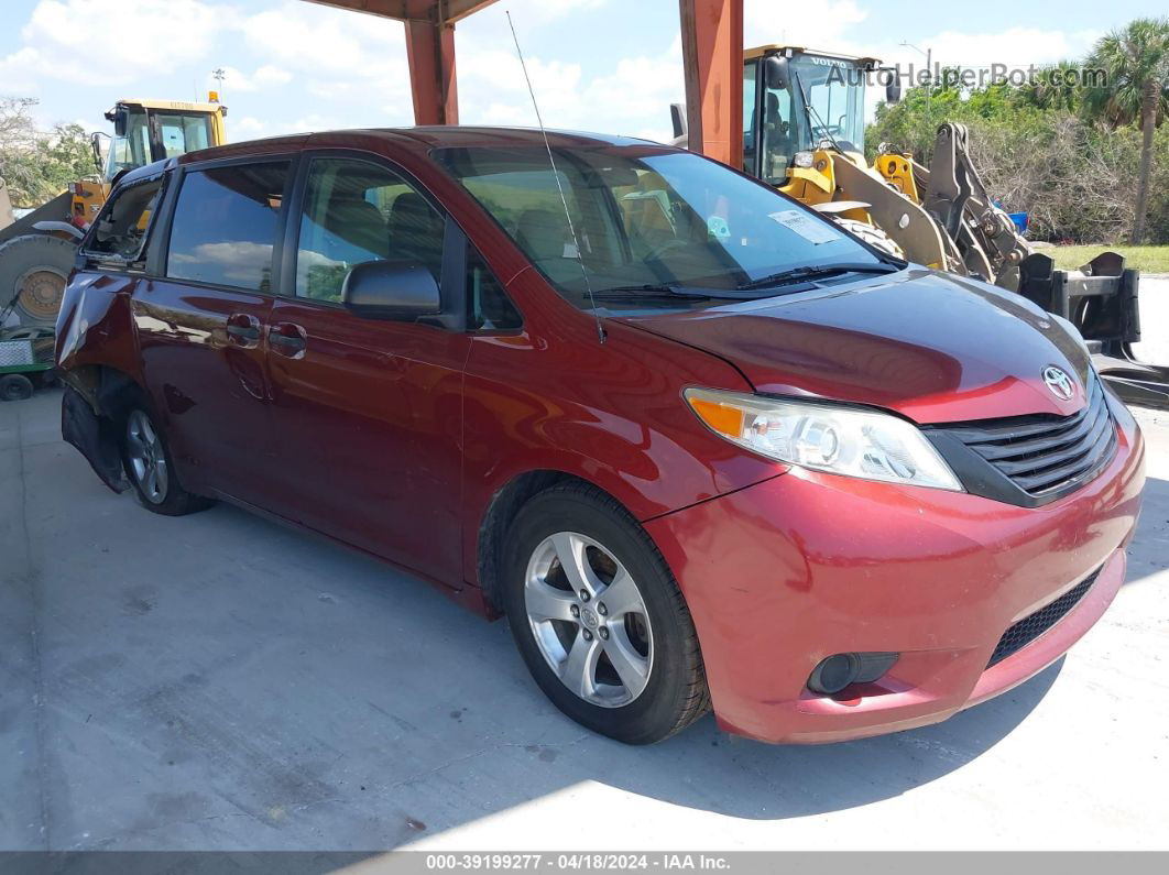 2014 Toyota Sienna L V6 7 Passenger Red vin: 5TDZK3DC5ES503745