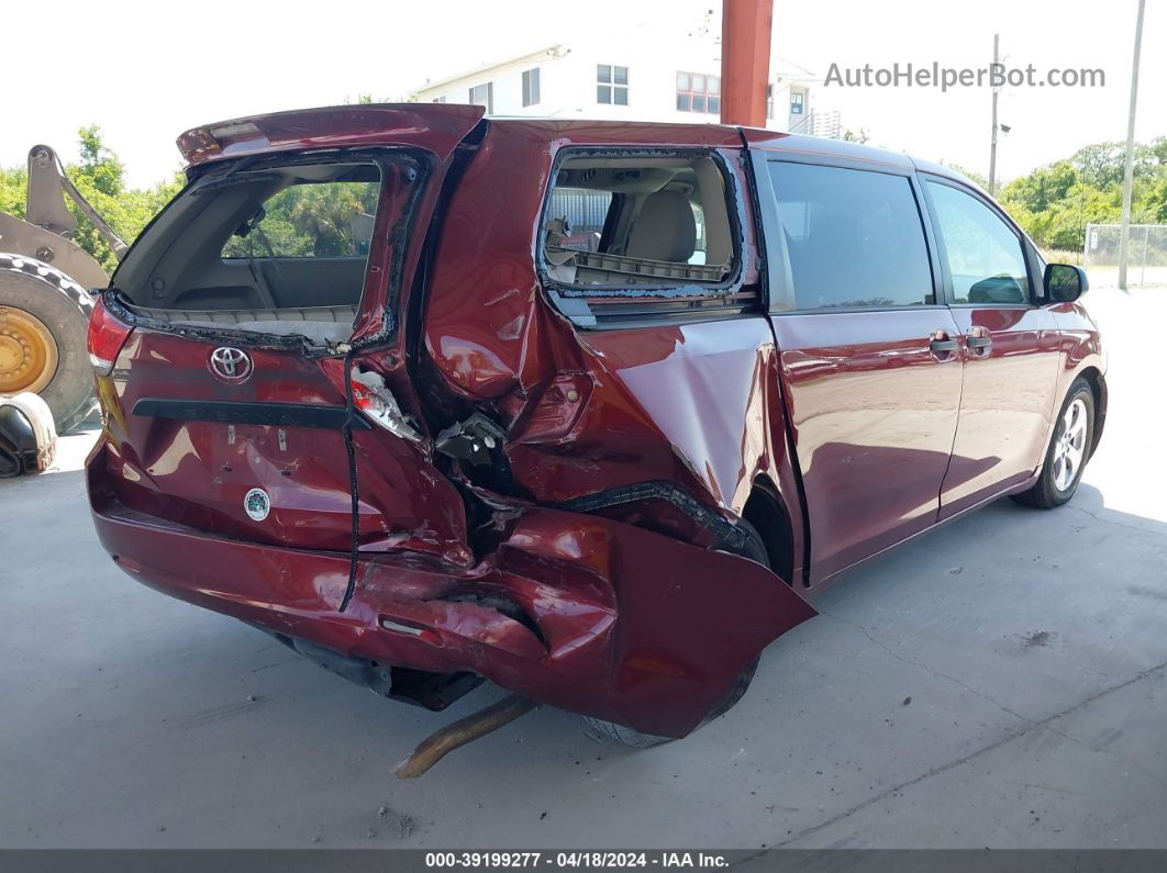 2014 Toyota Sienna L V6 7 Passenger Red vin: 5TDZK3DC5ES503745