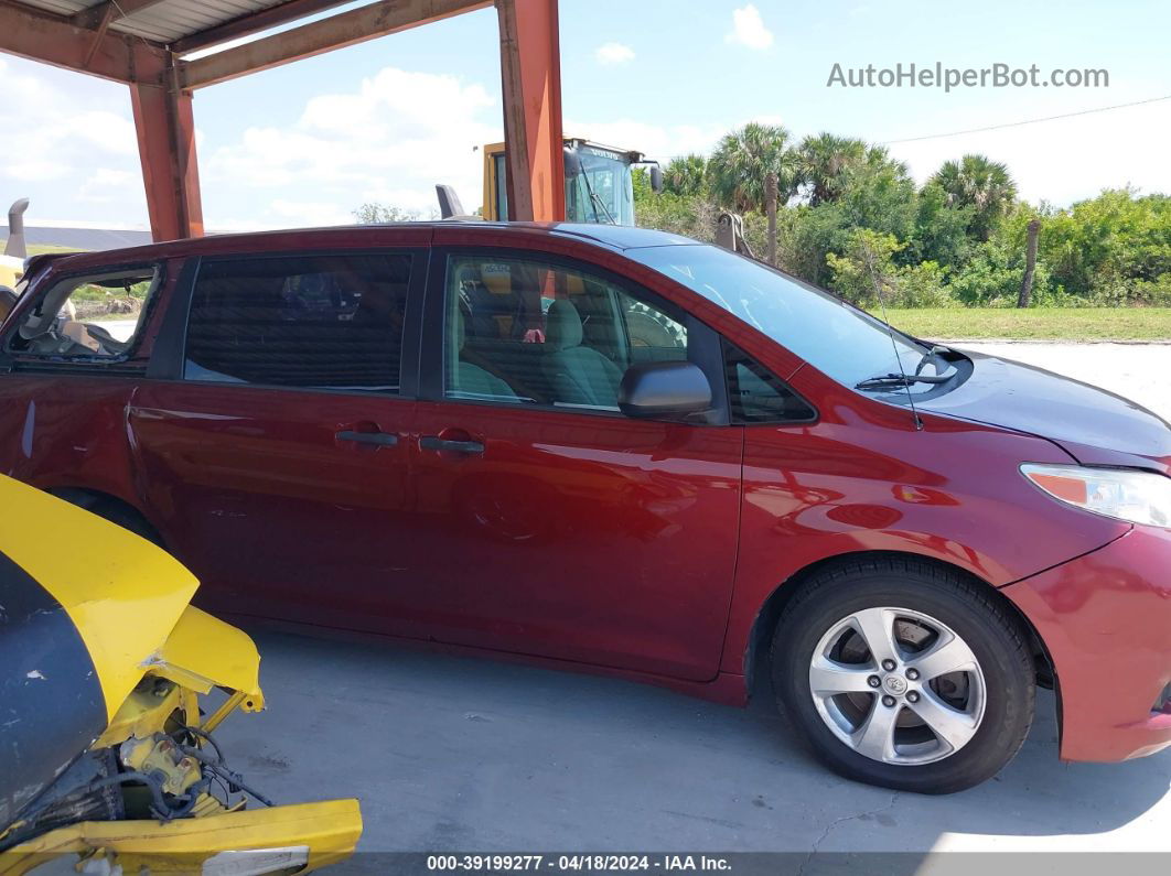 2014 Toyota Sienna L V6 7 Passenger Red vin: 5TDZK3DC5ES503745