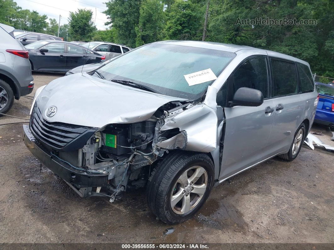 2014 Toyota Sienna L V6 7 Passenger Silver vin: 5TDZK3DC9ES473424