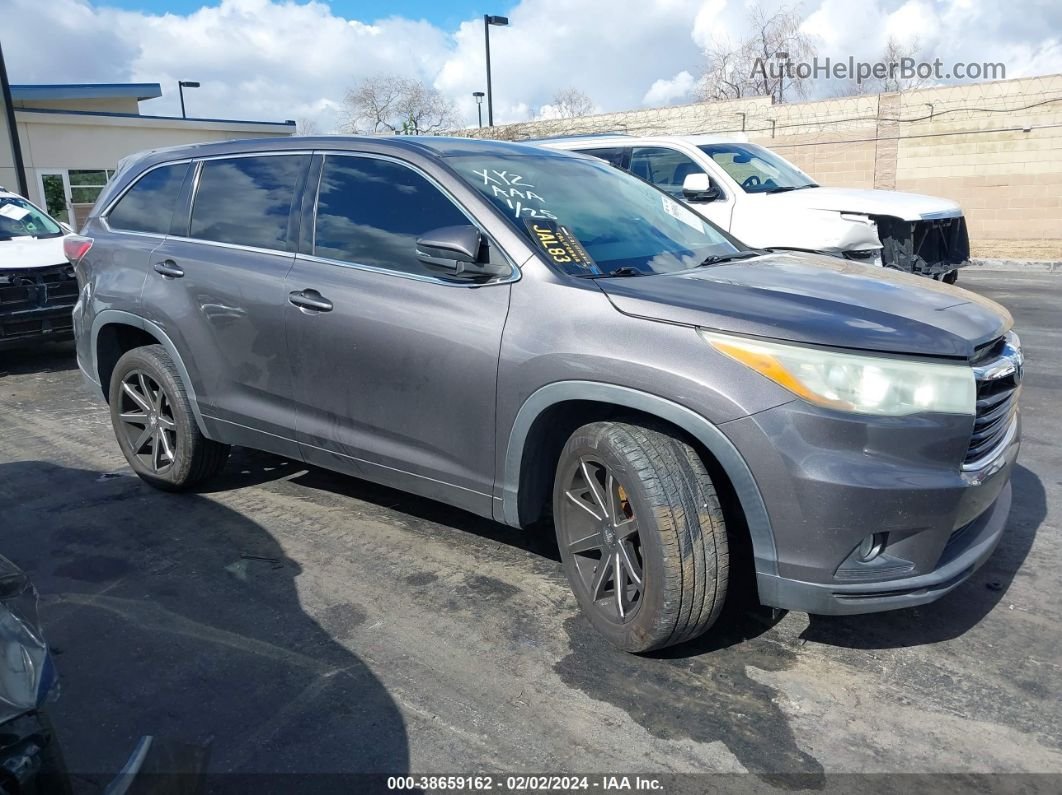 2016 Toyota Highlander Le Plus V6 Gray vin: 5TDZKRFH3GS123852