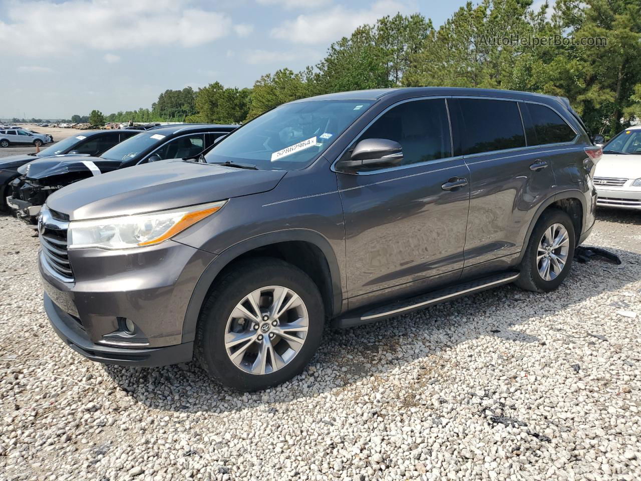 2016 Toyota Highlander Le Серый vin: 5TDZKRFH4GS185938