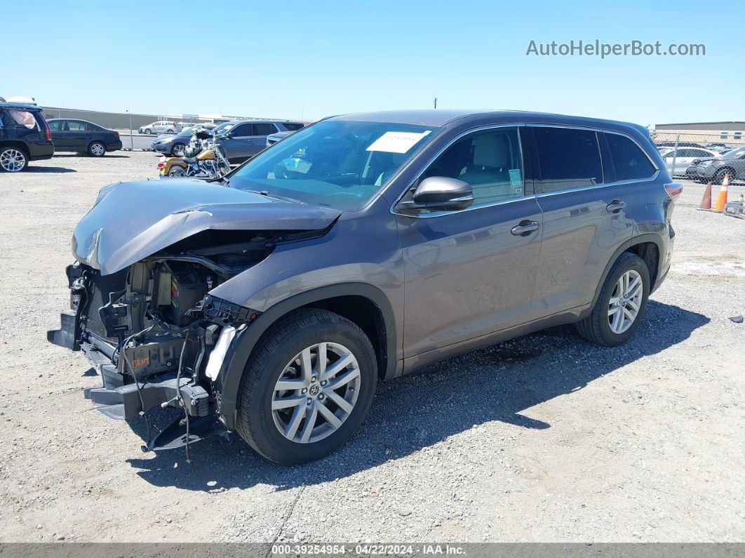 2016 Toyota Highlander Le V6 Gray vin: 5TDZKRFH9GS133298