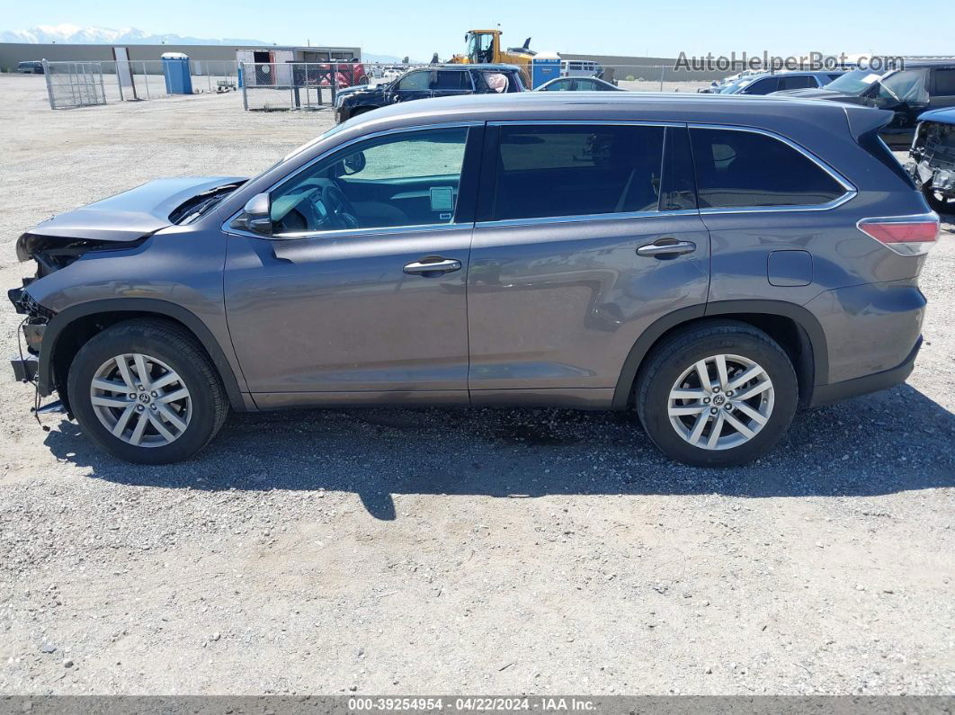 2016 Toyota Highlander Le V6 Gray vin: 5TDZKRFH9GS133298