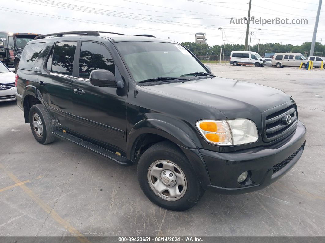 2002 Toyota Sequoia Sr5 V8 Black vin: 5TDZT34A02S071797