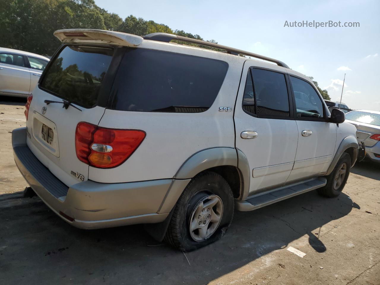 2002 Toyota Sequoia Sr5 White vin: 5TDZT34A02S078524