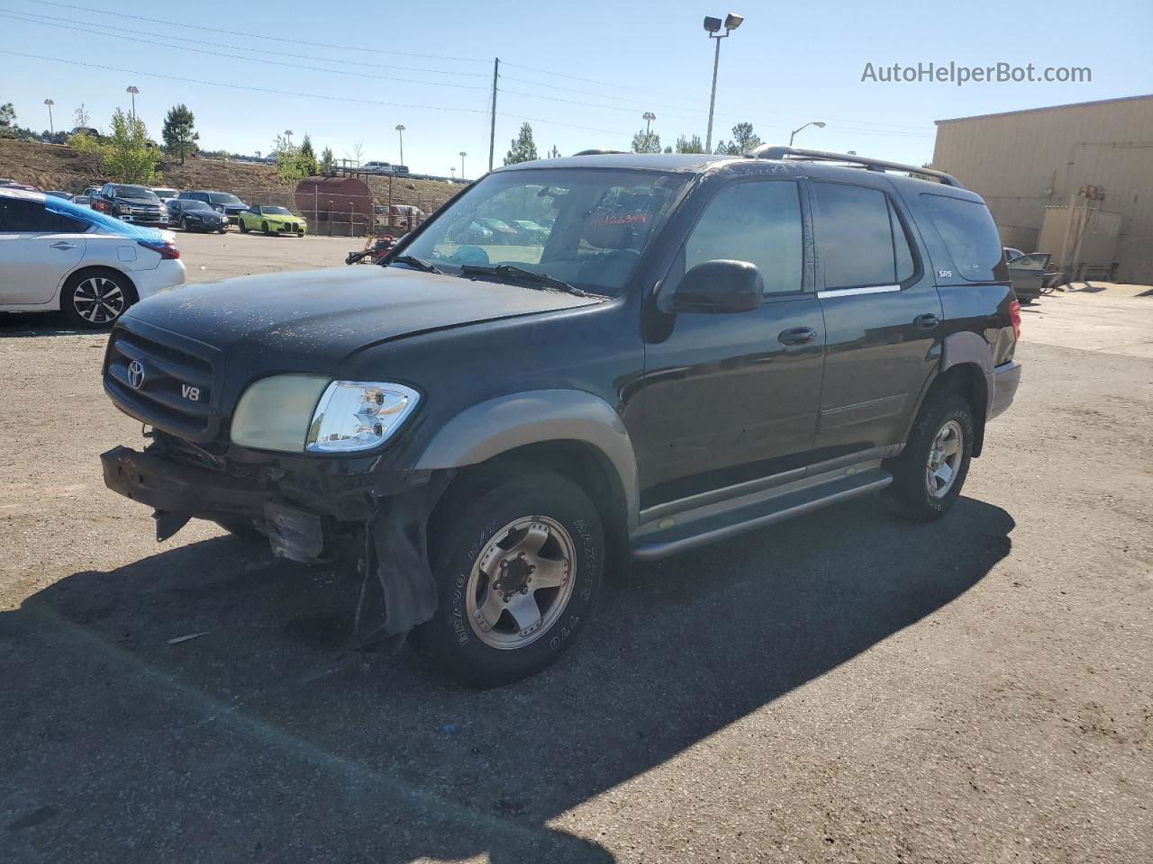 2002 Toyota Sequoia Sr5 Black vin: 5TDZT34A02S128435