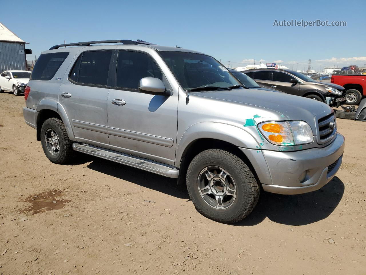 2002 Toyota Sequoia Sr5 Silver vin: 5TDZT34A12S075356